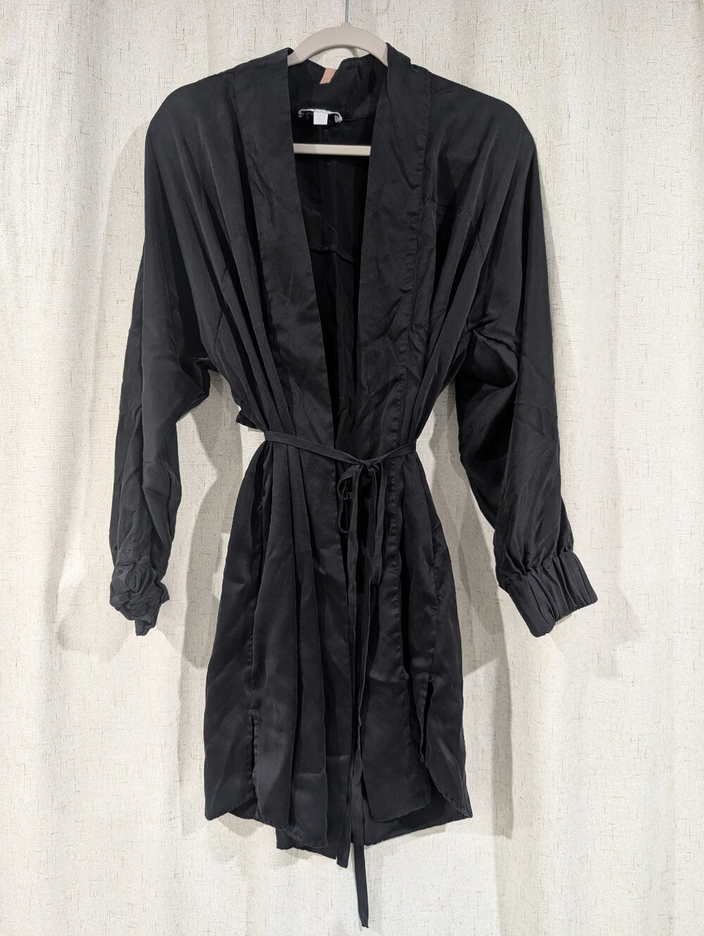 Lunya Washable Silk Robe Immersed Black XS/S - Picture 3 of 8